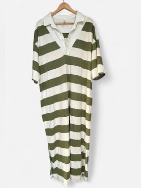 Daily Practice Anthropologie Women’s Rugby Oversized Maxi Dress Slit Green S